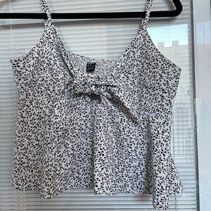 Floral Black and White Women's Top